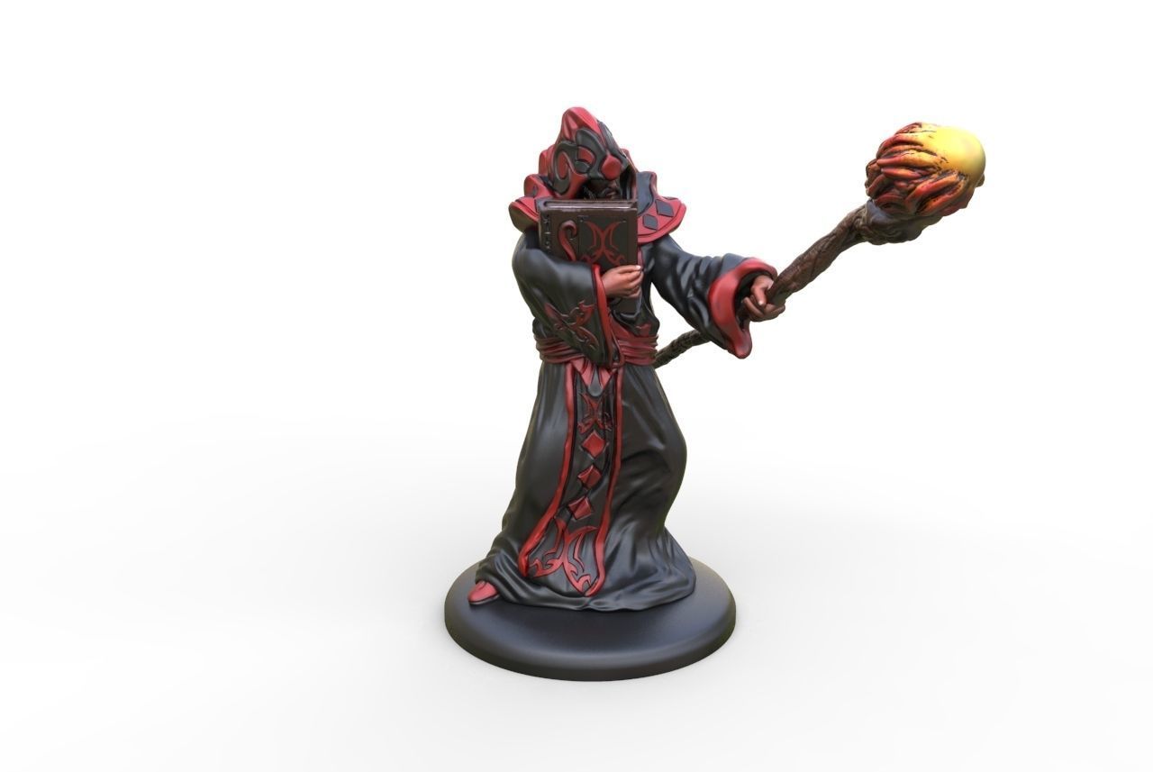 Arcane Wizard 3d Printable miniature attack Stance 3D print model_3