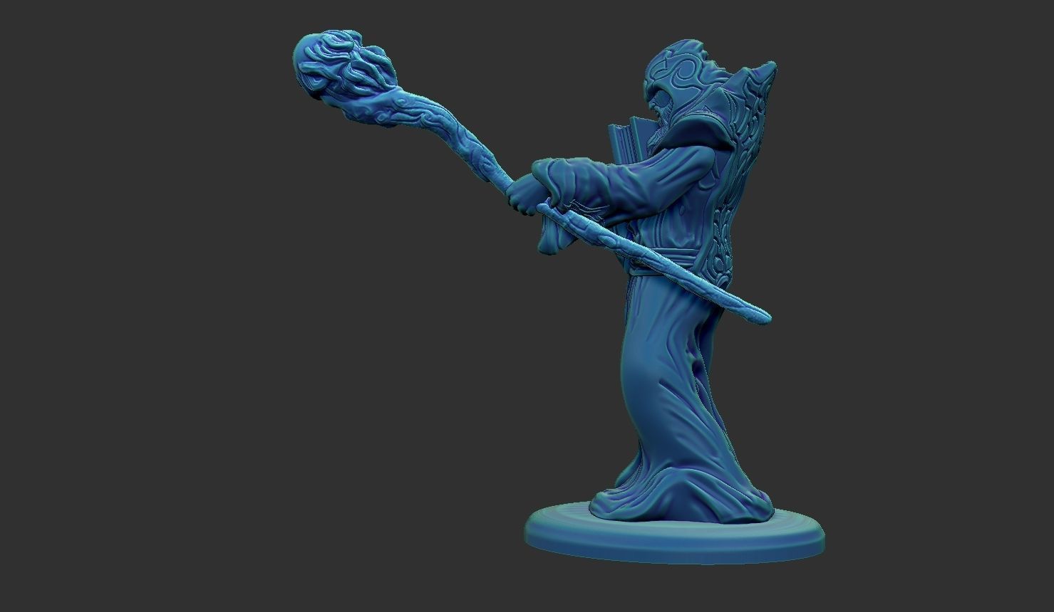 Arcane Wizard 3d Printable miniature attack Stance 3D print model_6