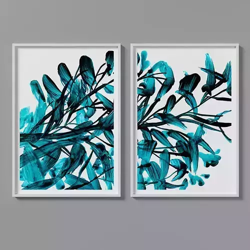 Set of 2 Botanical 3D model