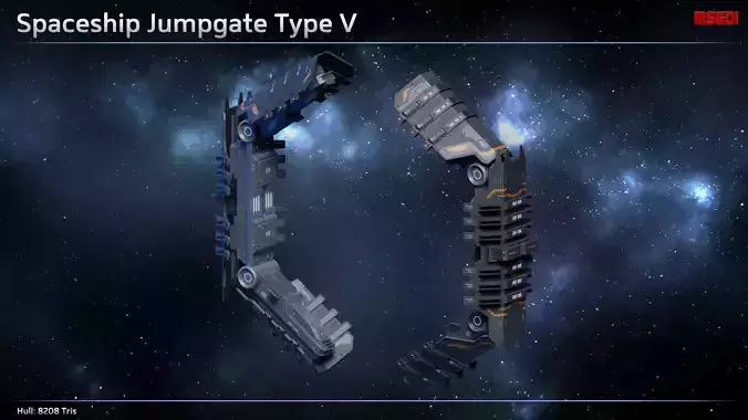 Spaceship Jumpgate Type V Low-poly 3D model