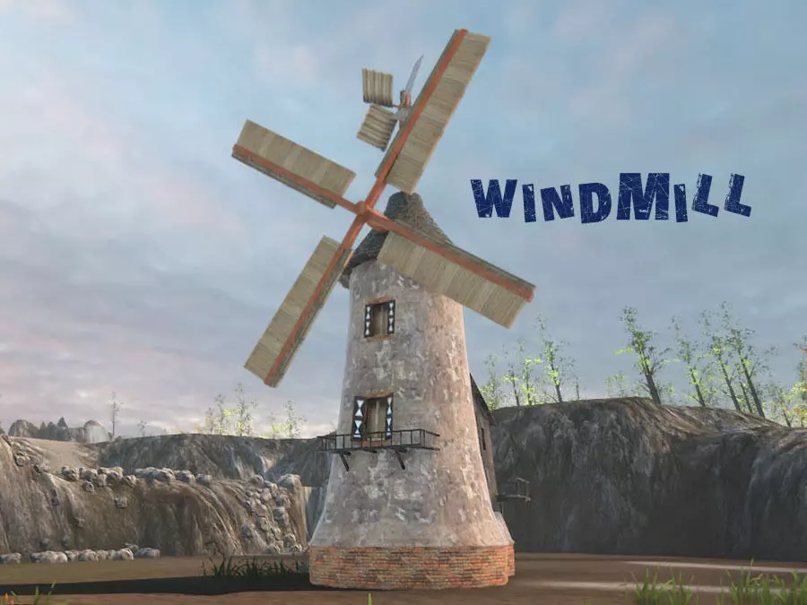 Windmill Low-poly 3D model