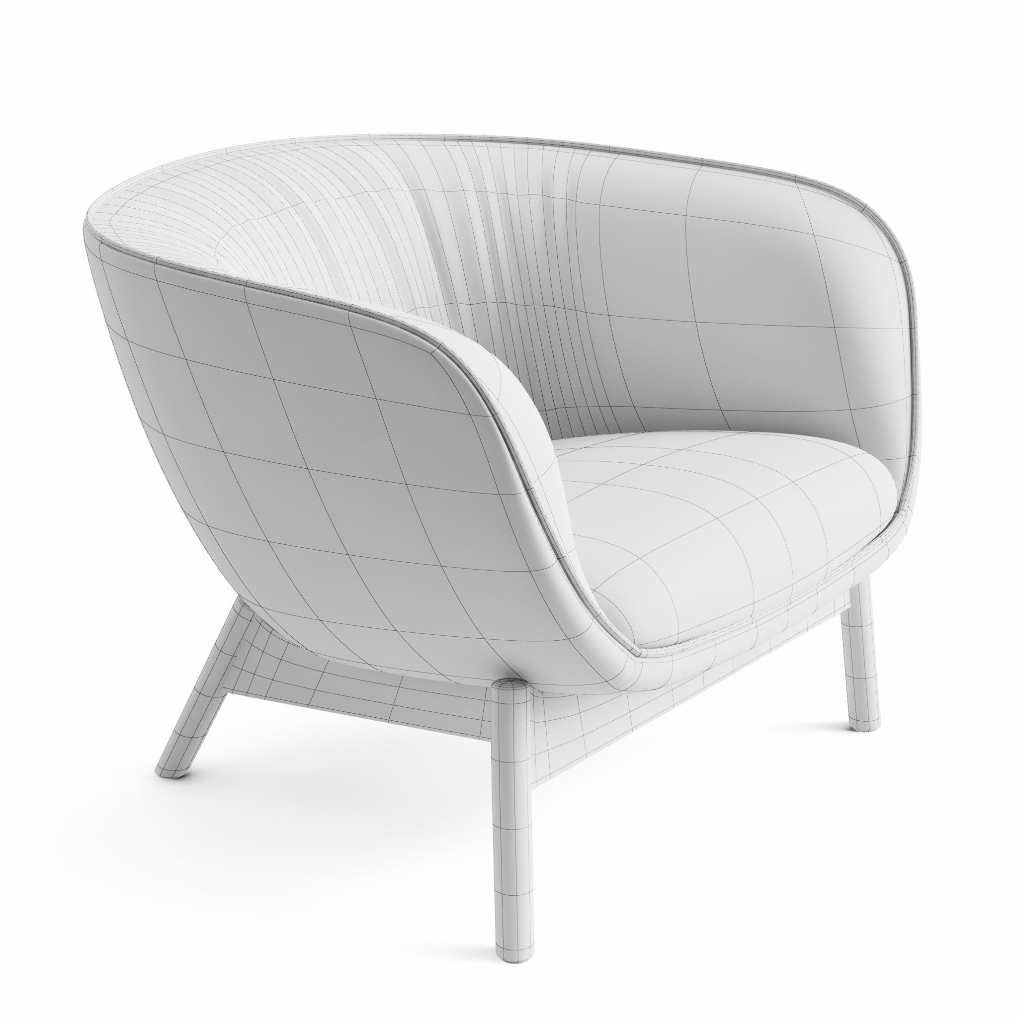 Vista Lounge Chair Low-poly 3D model_7
