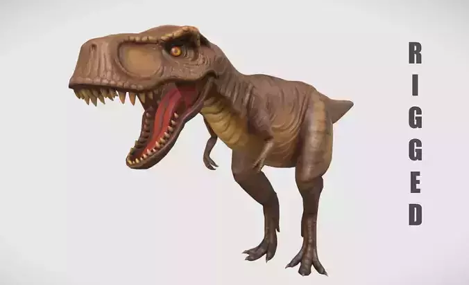 Rigged Trex Character Low-poly 3D model