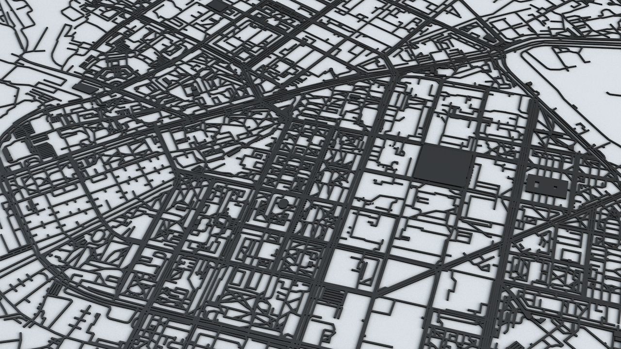 Yekaterinburg Road Network and Streets 3D model_6