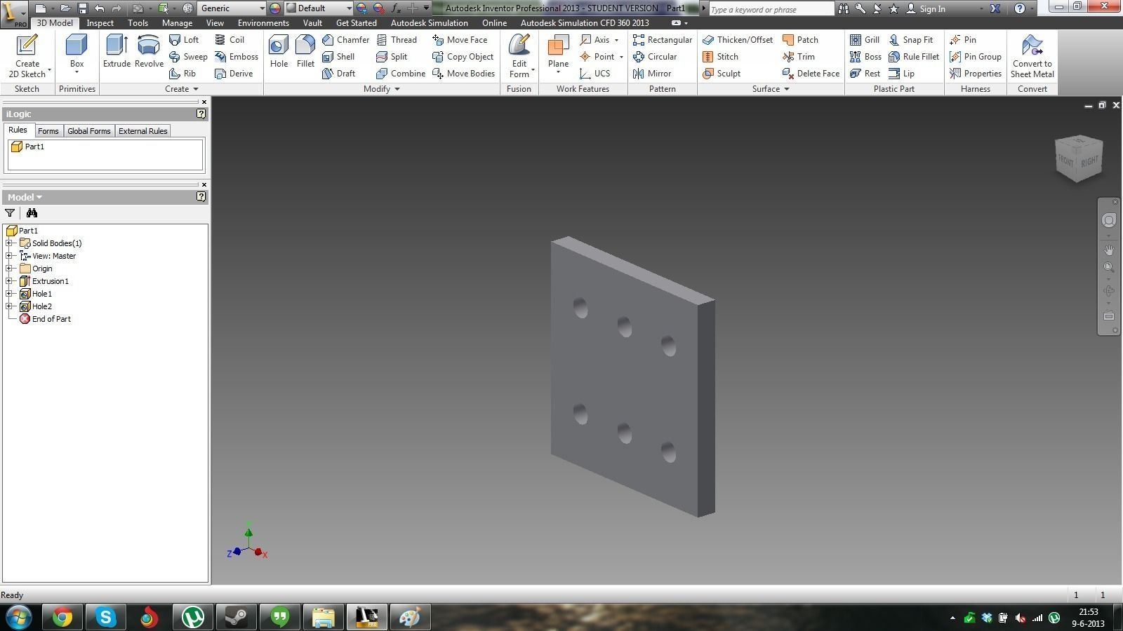 Tutorial for adaptive inventor parts Free 3D model_1