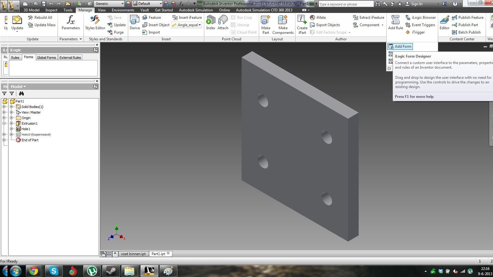 Tutorial for adaptive inventor parts Free 3D model_2