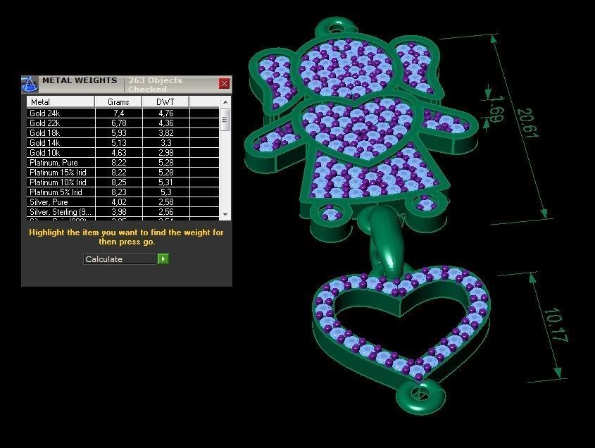 bracelet girl with heart   3D print model_4