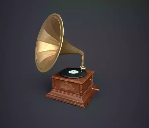 Gramophone Low-poly 3D model