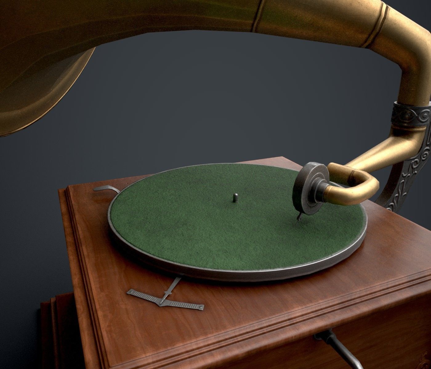 Gramophone Low-poly 3D model_7