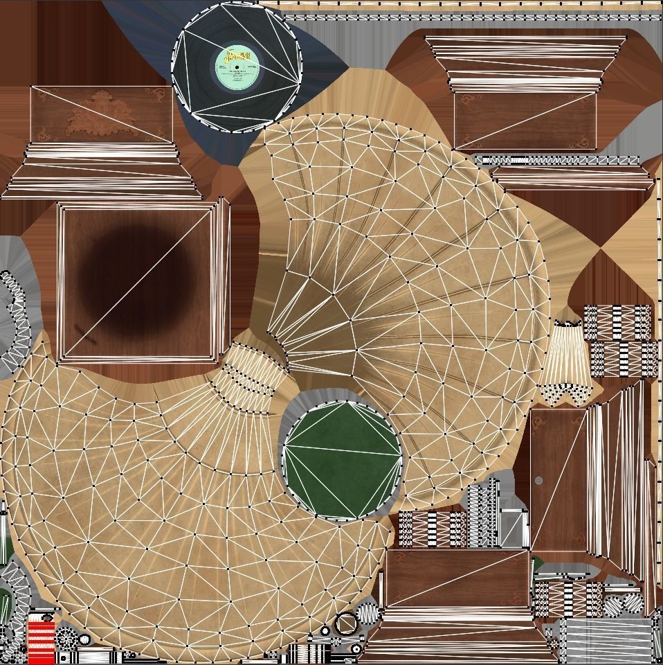 Gramophone Low-poly 3D model_12