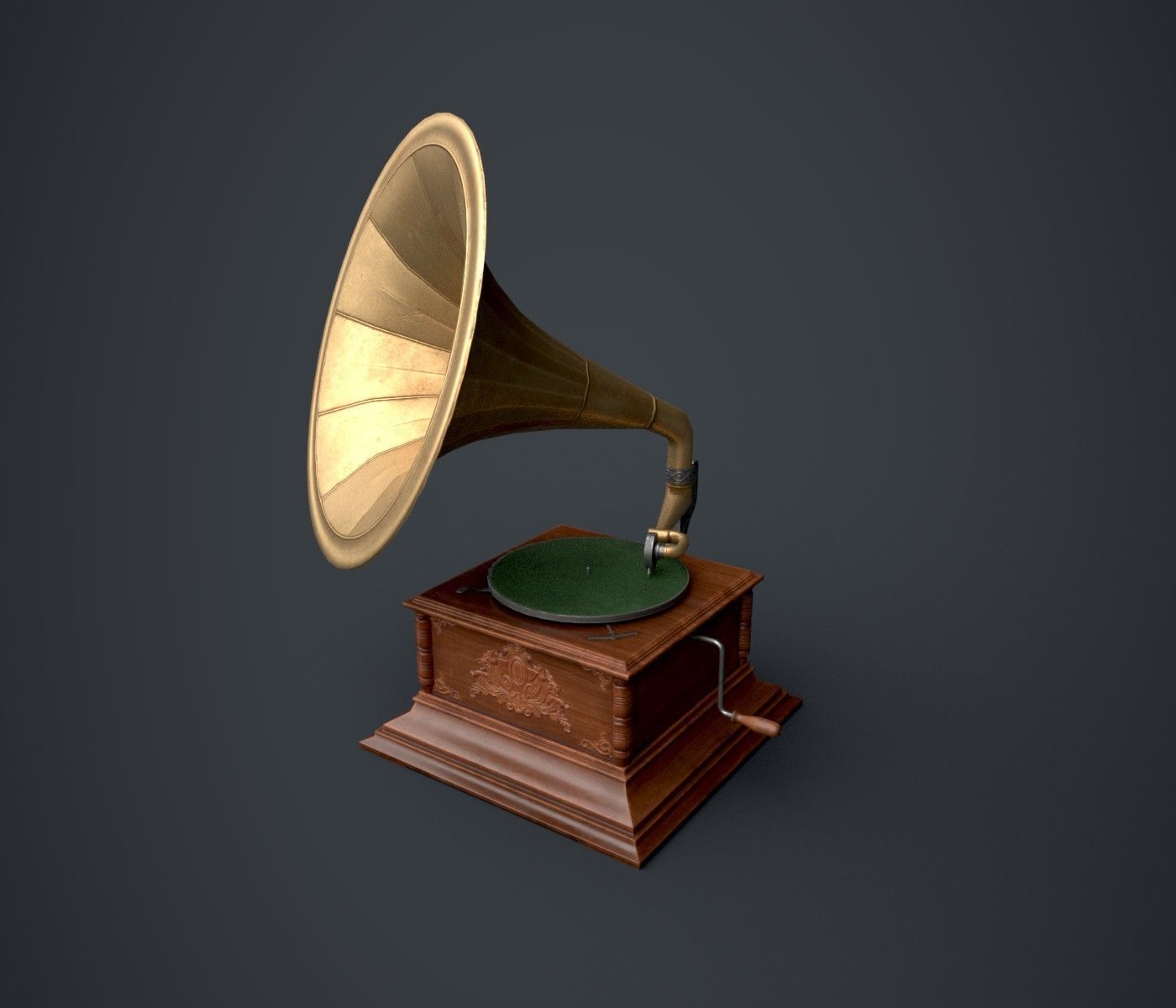 Gramophone Low-poly 3D model_6