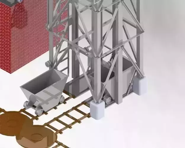 Teudloff coalcrane 135 Free 3D model
