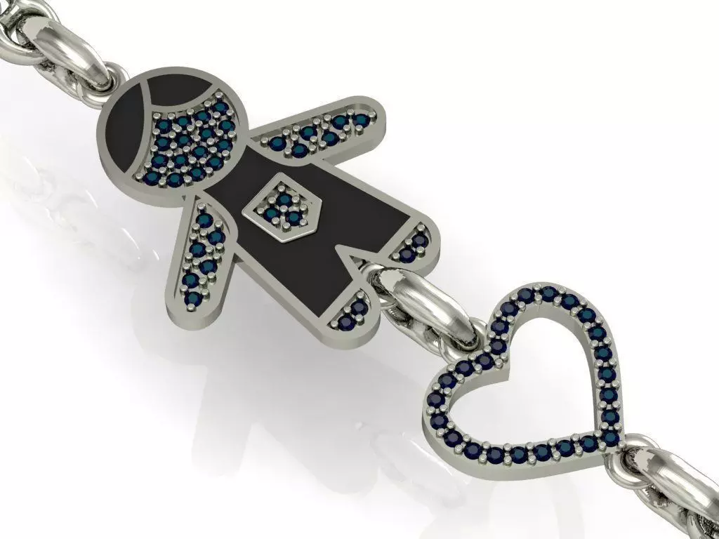 bracelet boy with enamel  3D print model_0