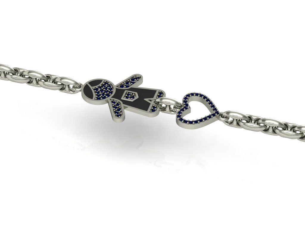 bracelet boy with enamel  3D print model_3