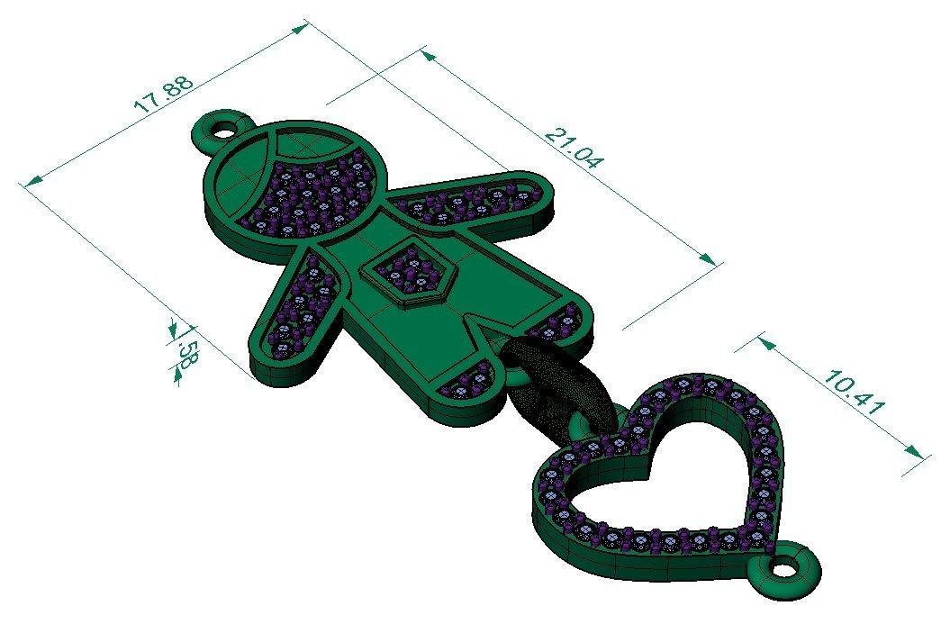 bracelet boy with enamel  3D print model_4