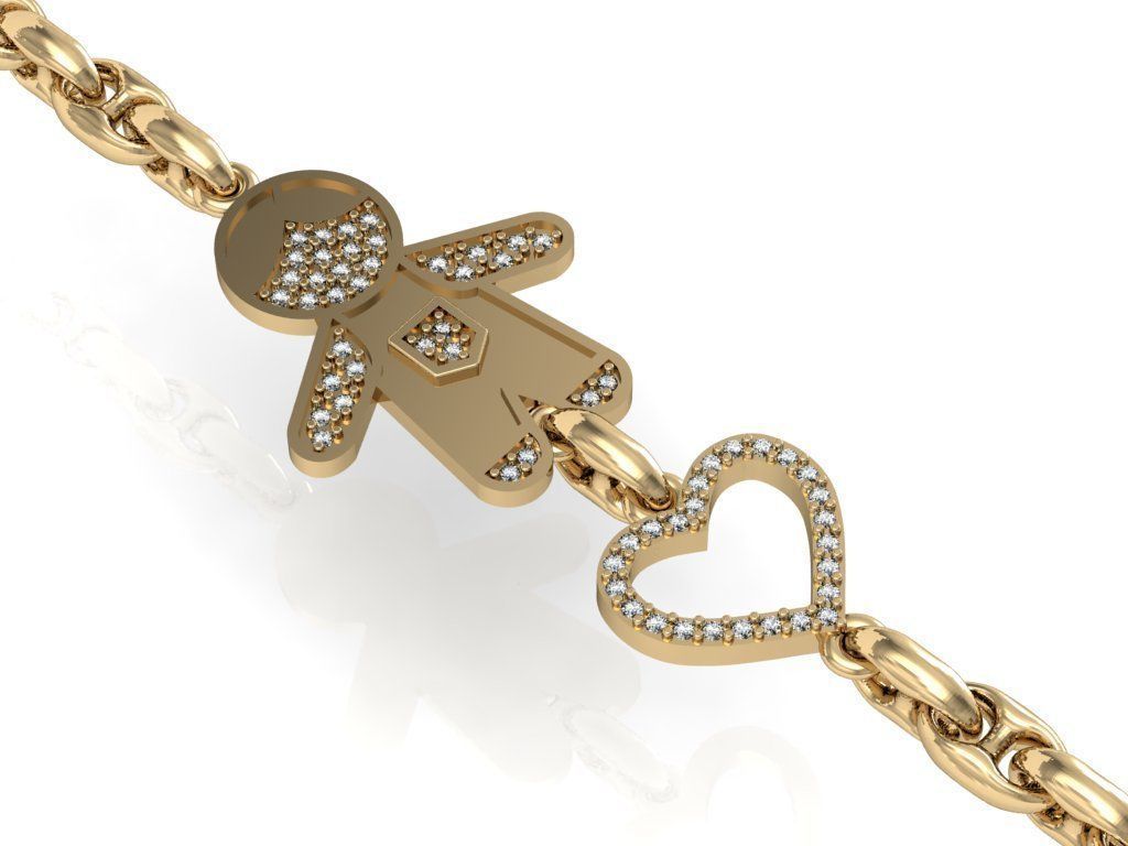 bracelet boy with enamel  3D print model_2