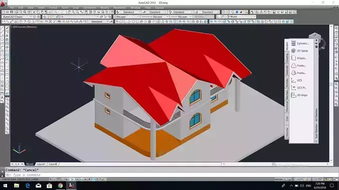Private house project with 2 balcony 
