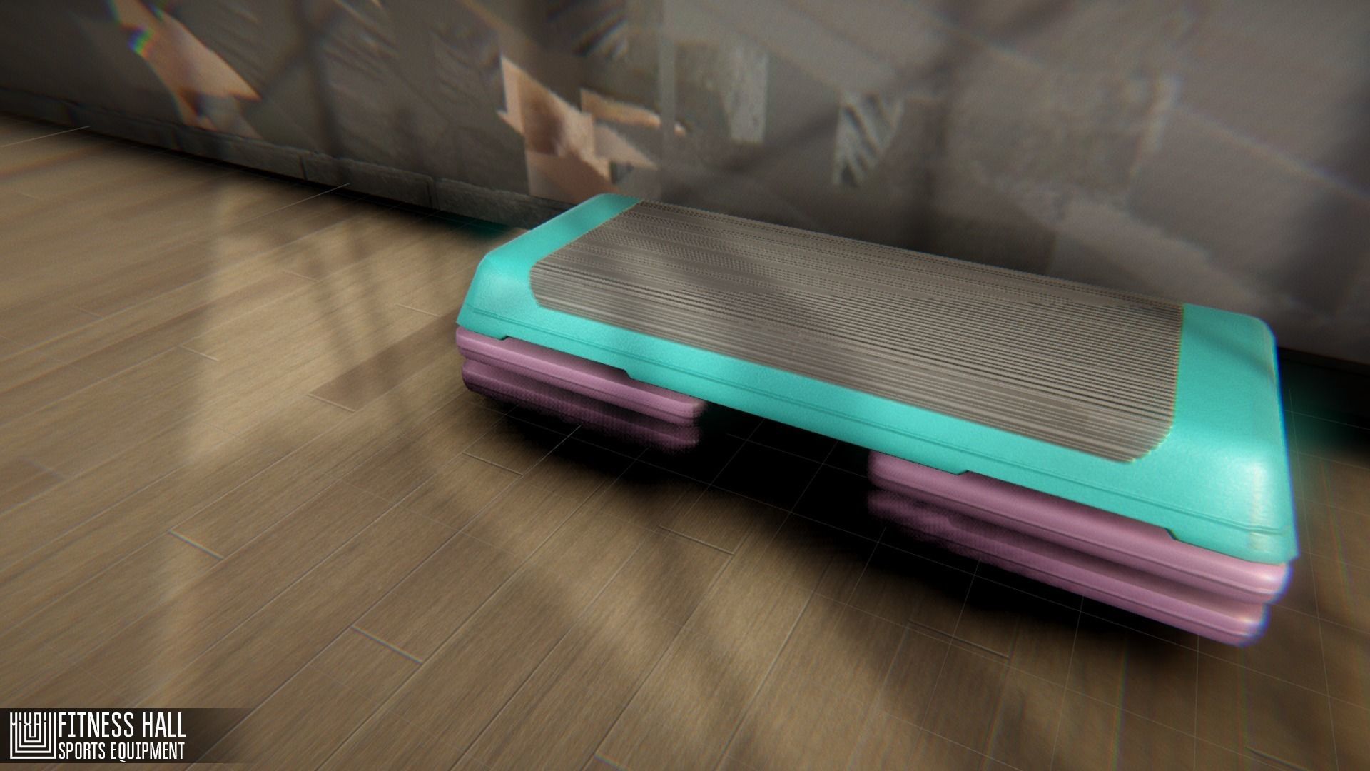 Fitness hall - sports equipment 3D model_9