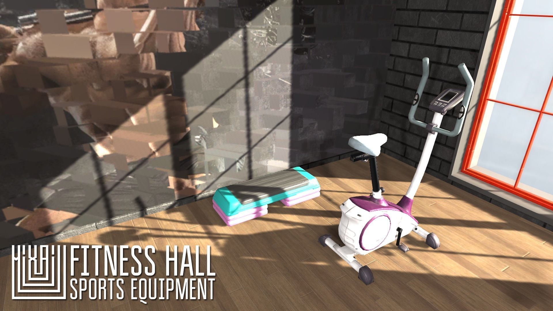 Fitness hall - sports equipment 3D model_5