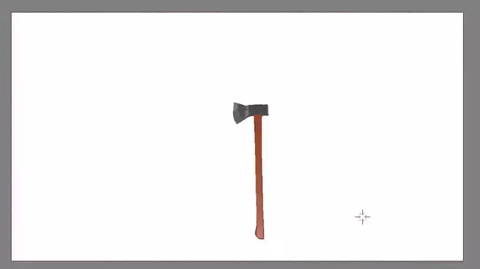 axe model with wooden handle