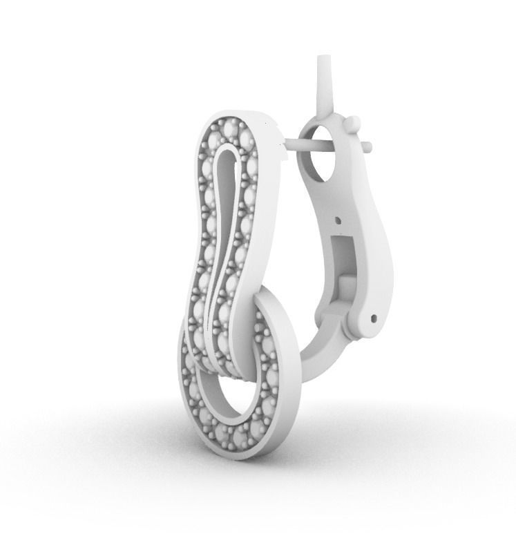 Knot earrings 3D print model_4