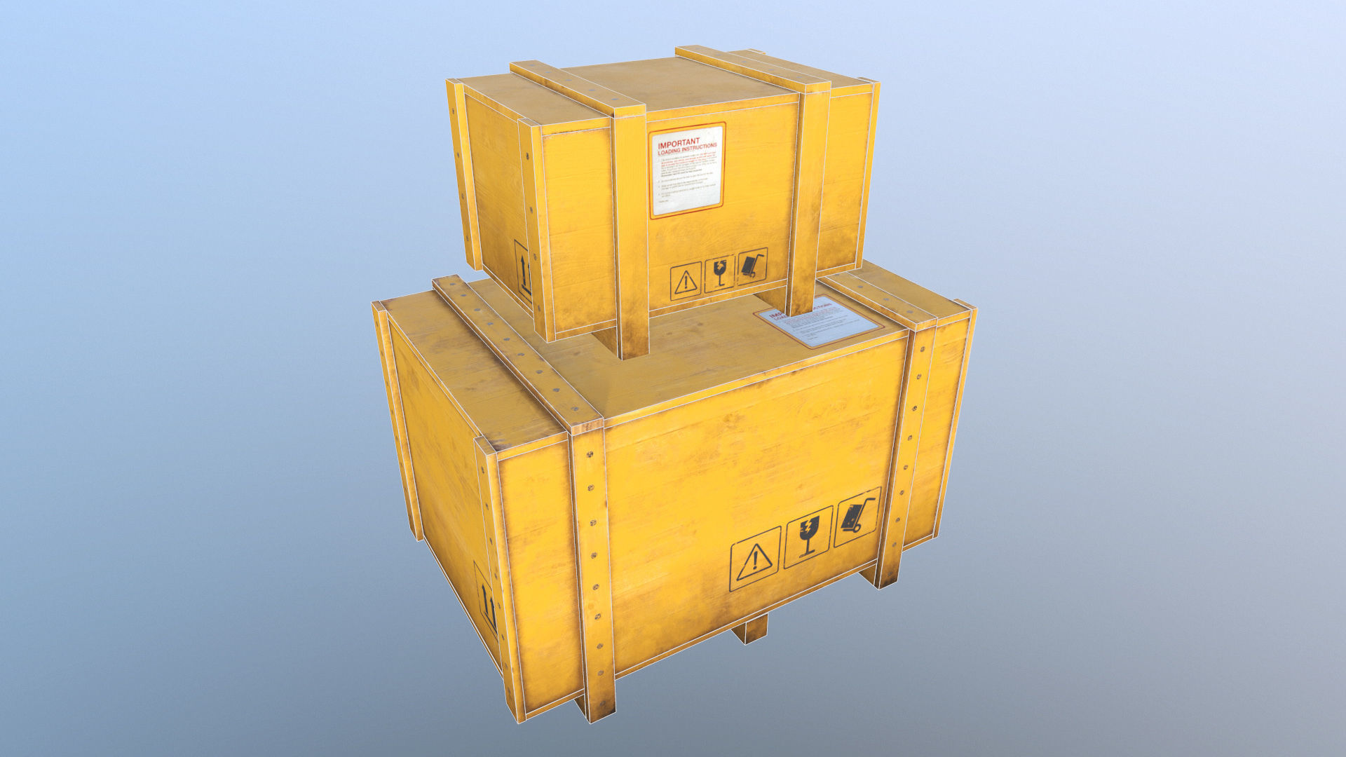 Crates - Wooden Boxes Low-poly 3D model_17