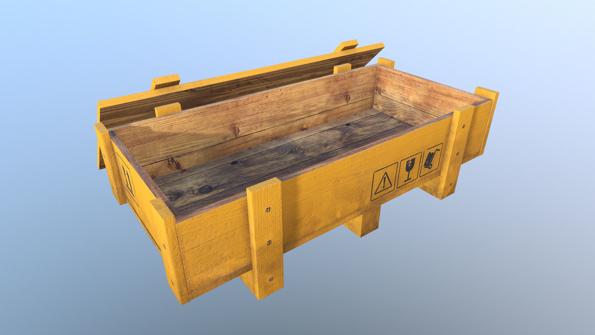 Crates - Wooden Boxes Low-poly 3D model_8