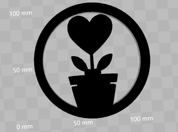 flower heart lovely coaster  3D print model_5