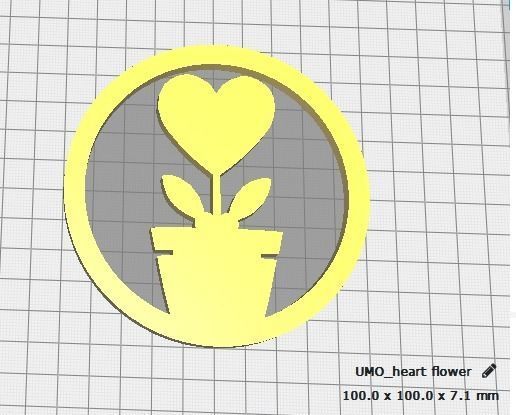 flower heart lovely coaster  3D print model_6