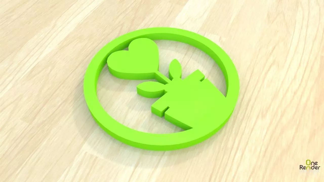 flower heart lovely coaster  3D print model_0