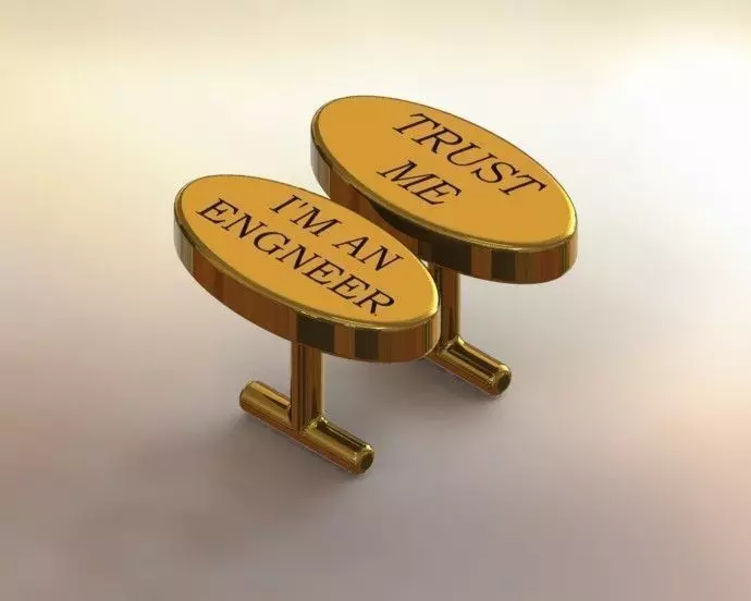 Cufflinks Im an engineer Free 3D model_0