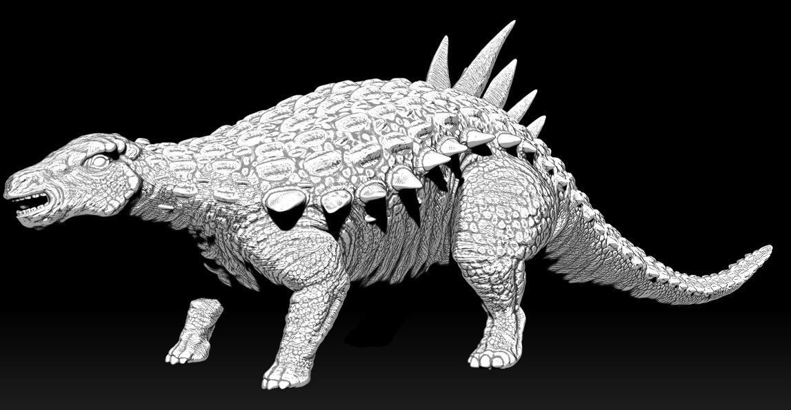 Acantholipan Gonzalezi Dinosaur figurine 3D print model_11