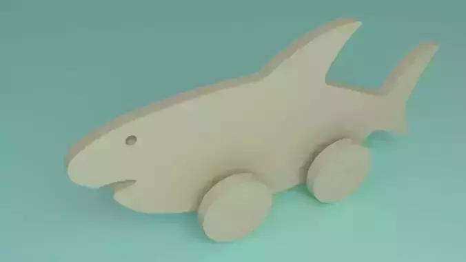 toy wooden shark 2d
