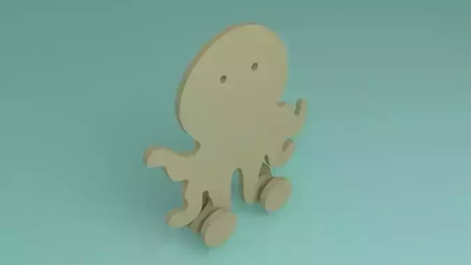 toy wooden octopus 2d