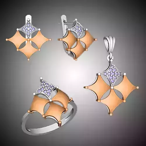 Diamond pendant set