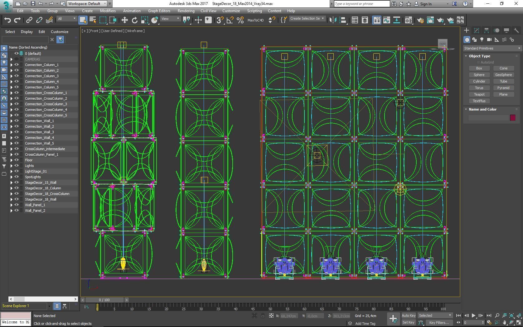 Stage Decor 18 ModularColumn Wall 3D Model Collection_12