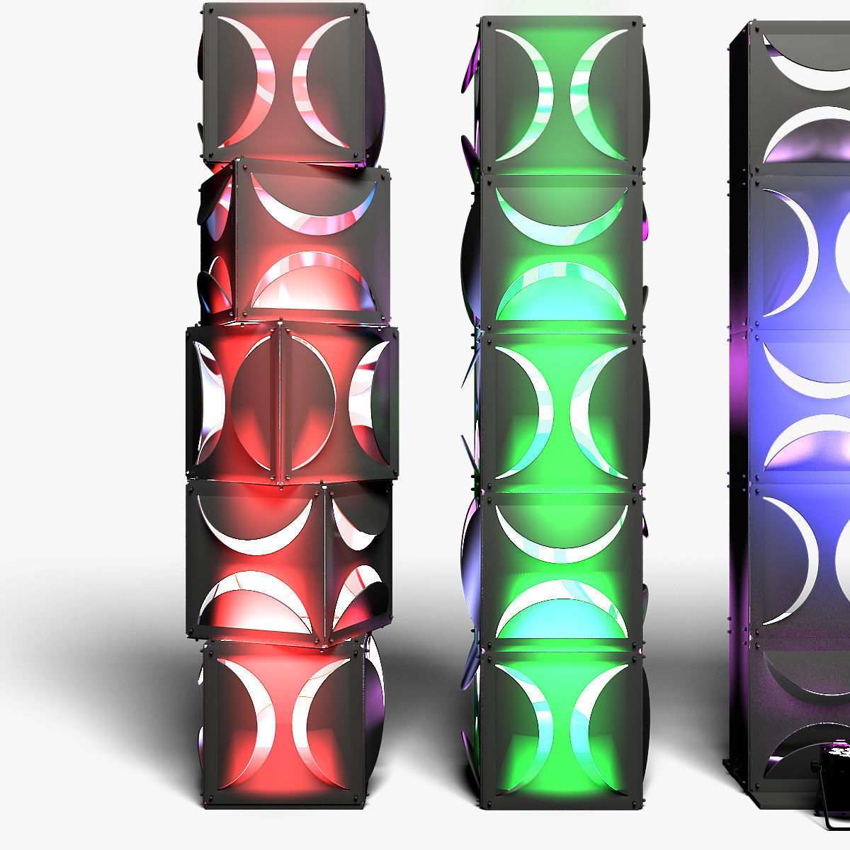 Stage Decor 18 ModularColumn Wall 3D Model Collection_3