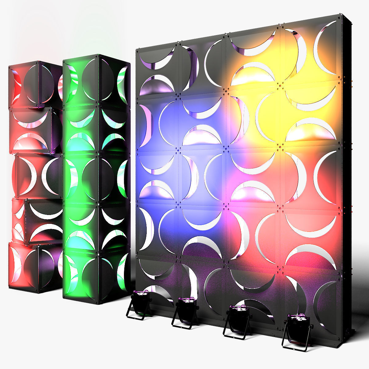 Stage Decor 18 ModularColumn Wall 3D Model Collection_2