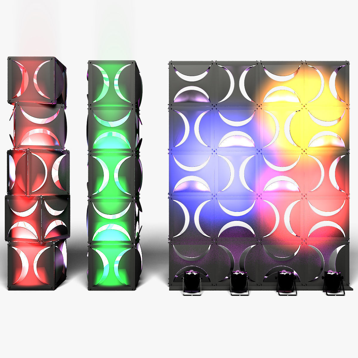 Stage Decor 18 ModularColumn Wall 3D Model Collection_1
