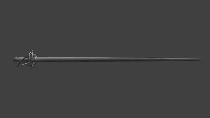 Rapier sword Low-poly 3D model