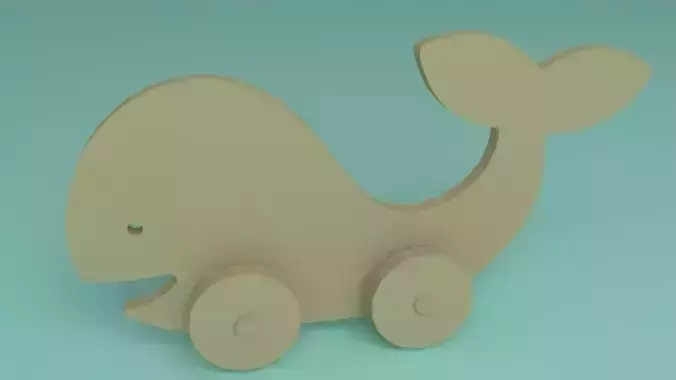 toy wooden whale 2d