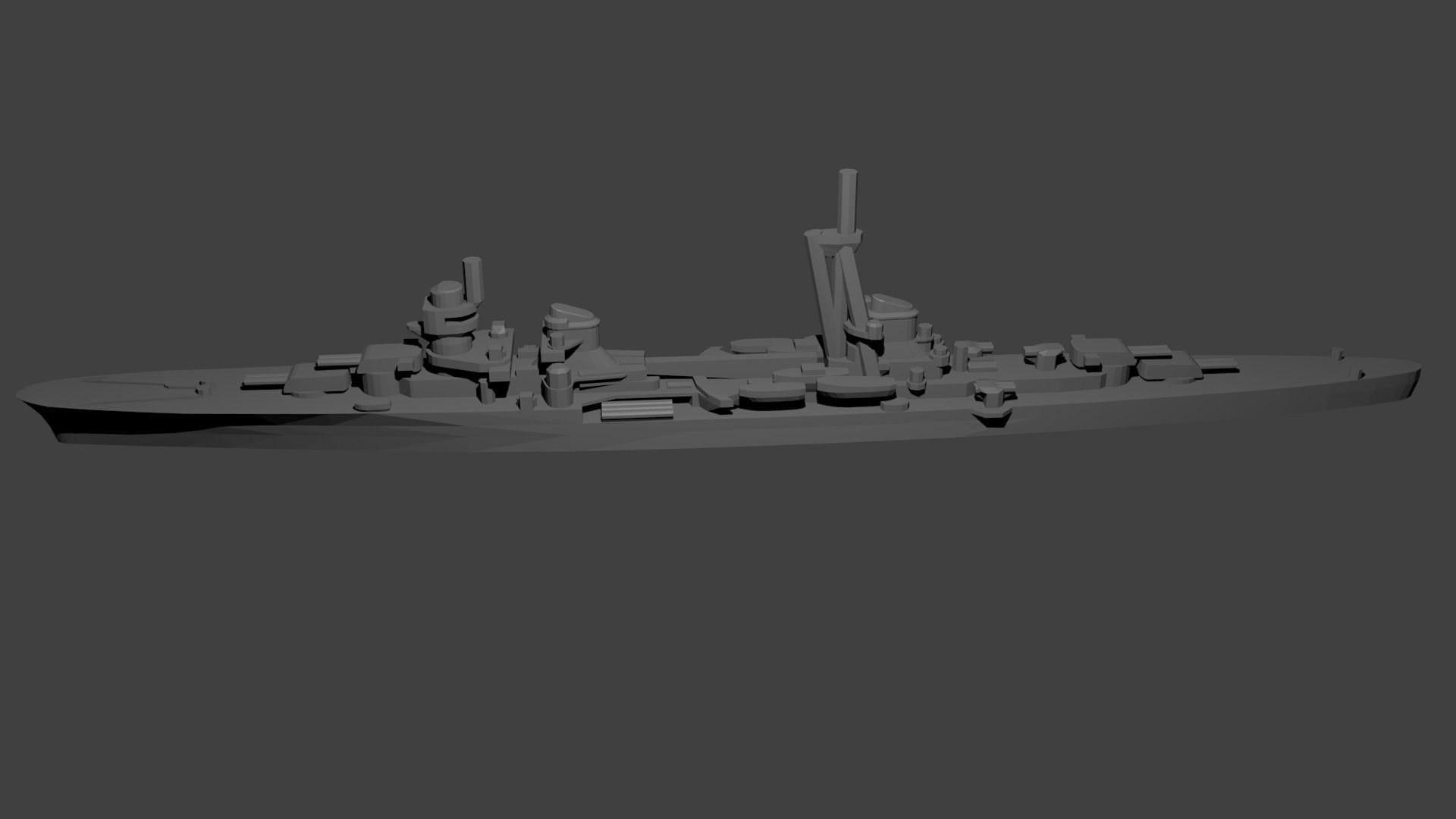 Italian Duca dAosta Class Cruiser Warship 3D print model_2