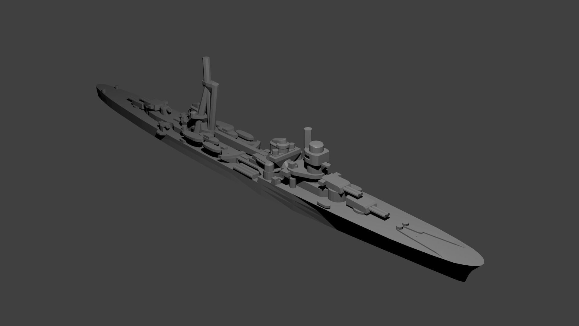 Italian Duca dAosta Class Cruiser Warship 3D print model_1