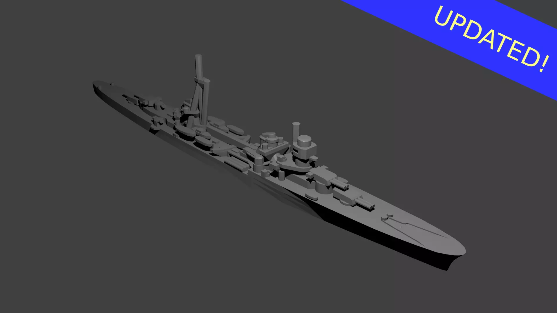 Italian Duca dAosta Class Cruiser Warship 3D print model_0