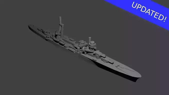Italian Duca dAosta Class Cruiser Warship 3D print model