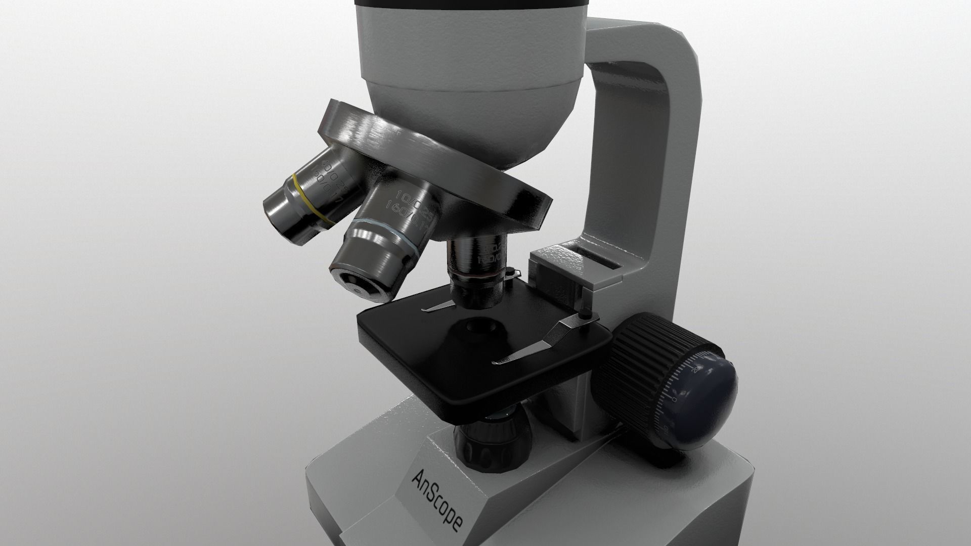 Microscope Low-poly 3D model_13