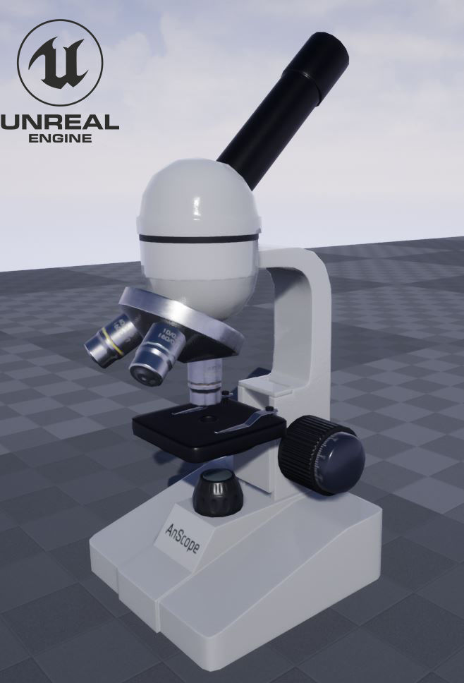 Microscope Low-poly 3D model_2