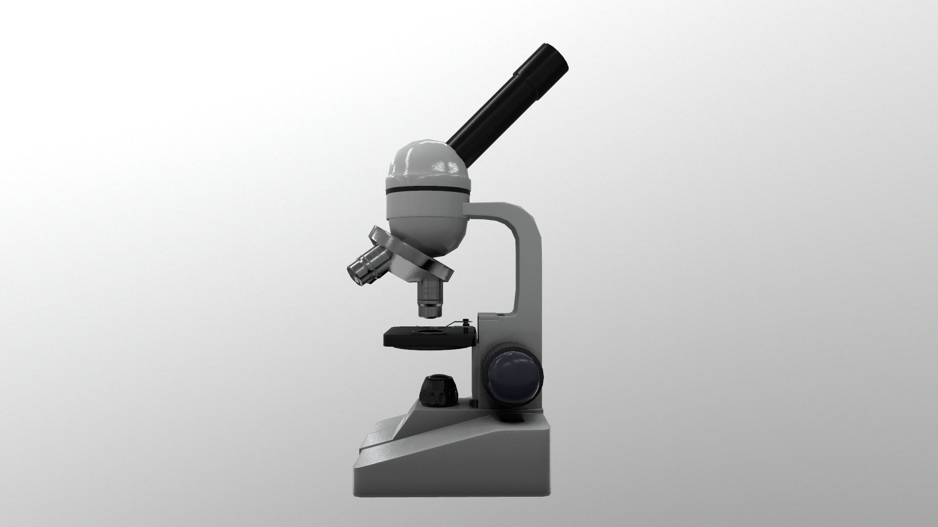Microscope Low-poly 3D model_11