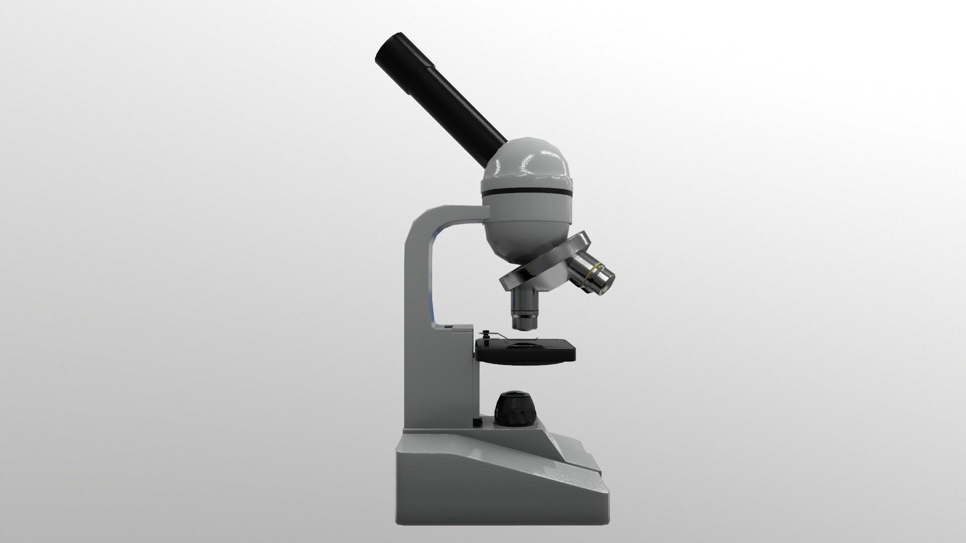 Microscope Low-poly 3D model_7