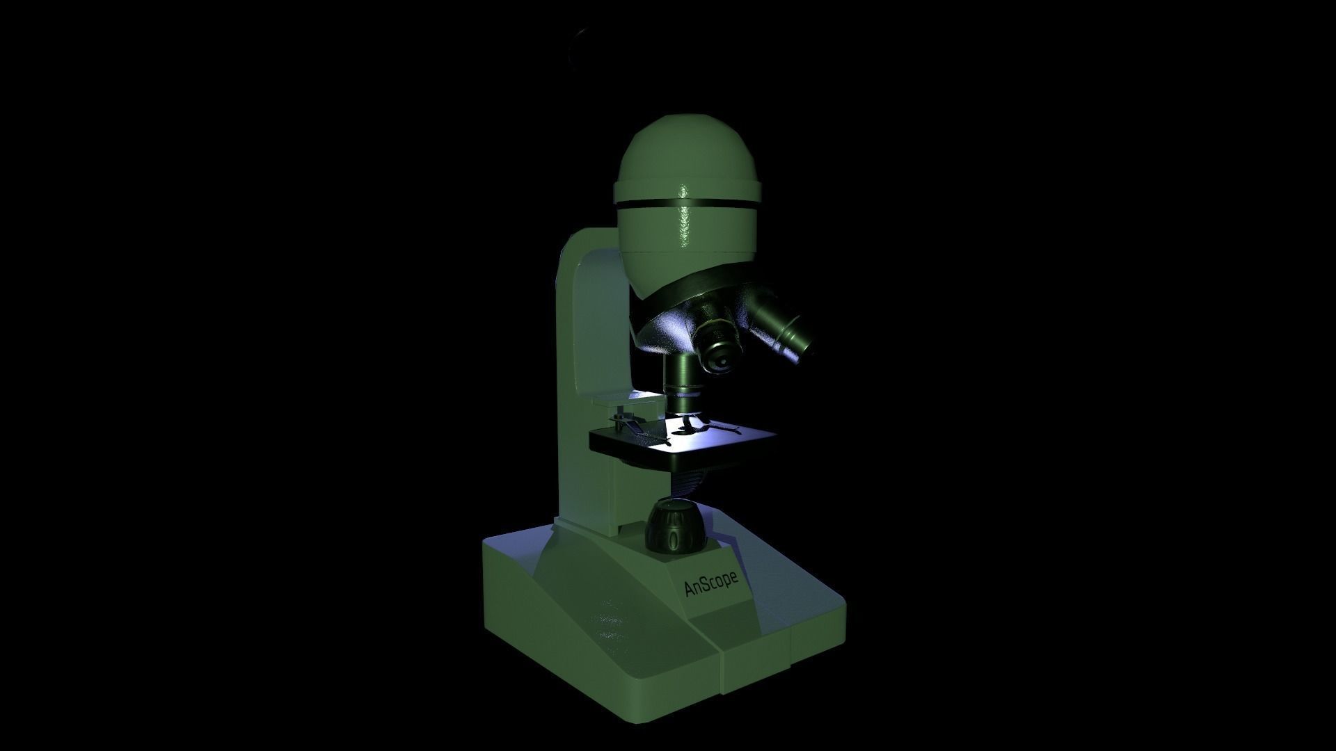 Microscope Low-poly 3D model_16